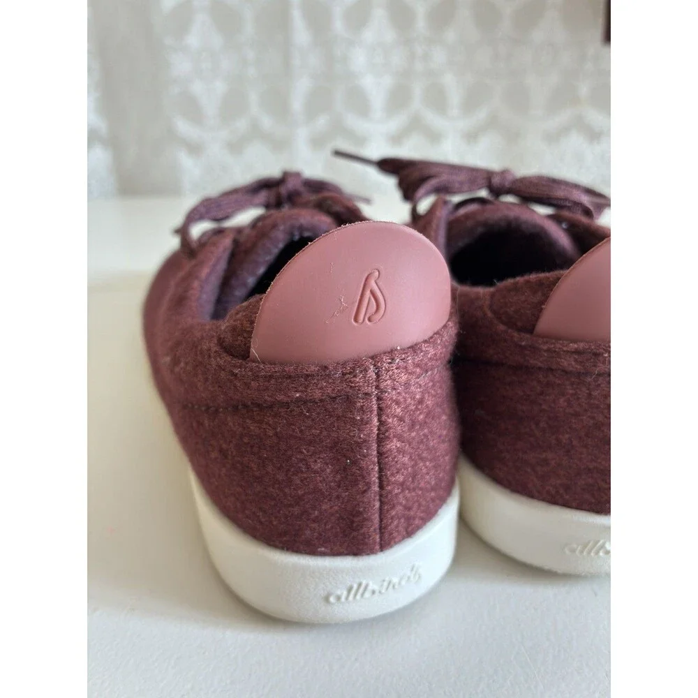 Allbirds Women’s US 7 Wool Piper Burgundy Lace-Up Lightweight Sneaker Shoes